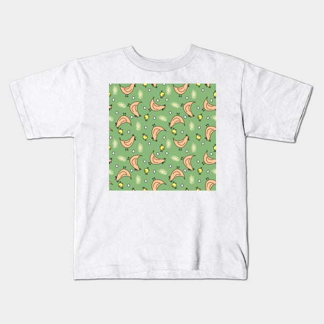 Hen lovers pattern Kids T-Shirt by GribouilleTherapie